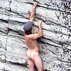 Climbing the Bluff in the Buff